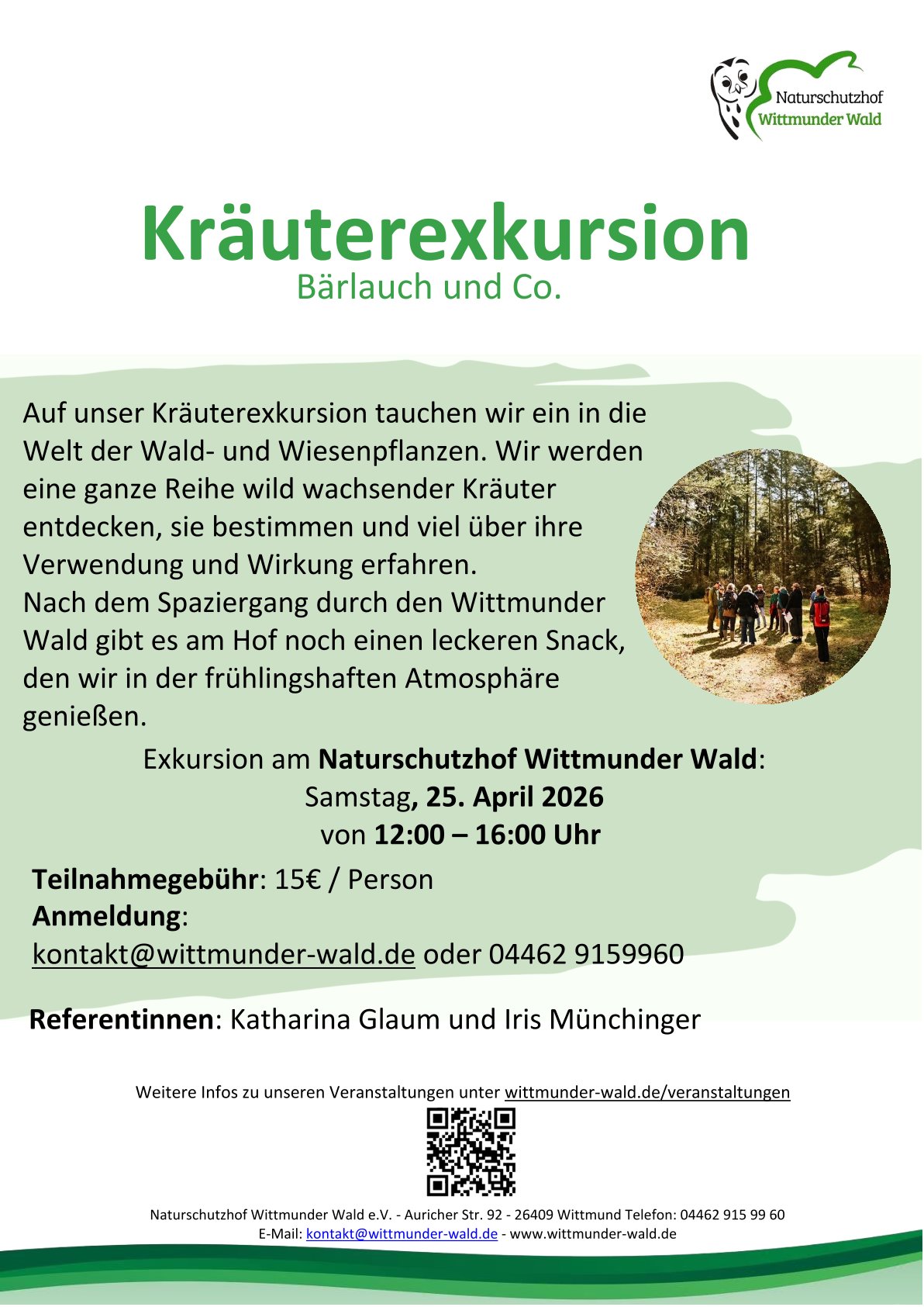 Kräuterexkursion Bärlauch und Co. - Naturschutzhof Wittmunder Wald